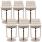 Glam Style Armless Counter Stool Leather Saddle Seat Bar Stool for Indoor