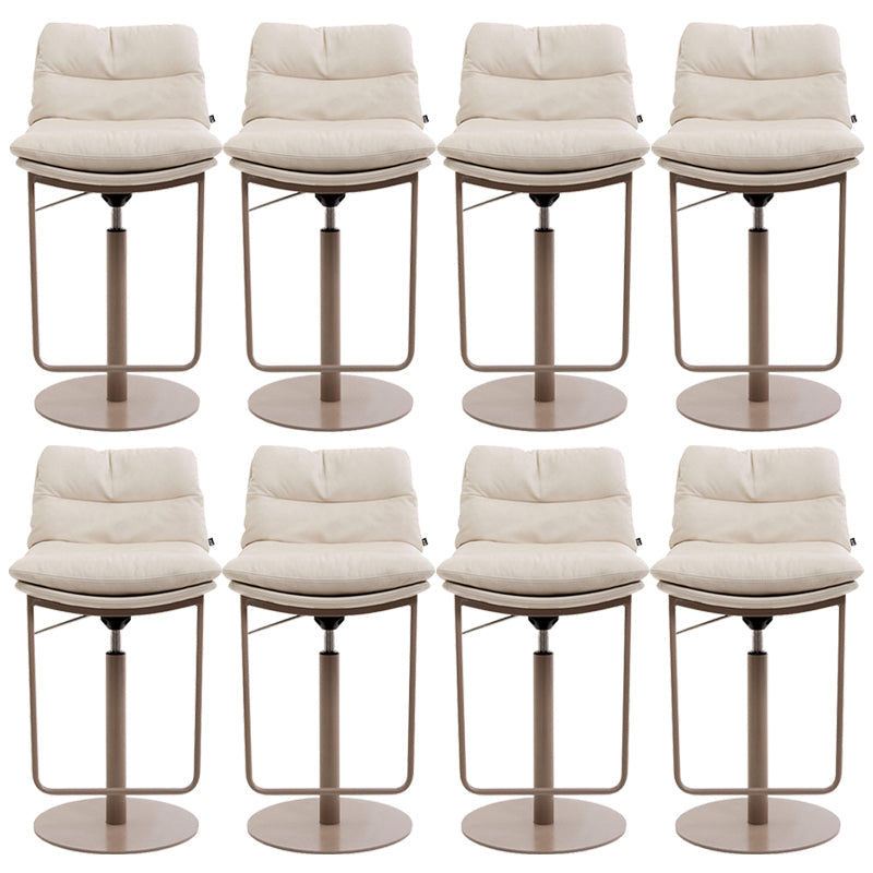 Glam Style Armless Counter Stool Leather Saddle Seat Bar Stool for Indoor