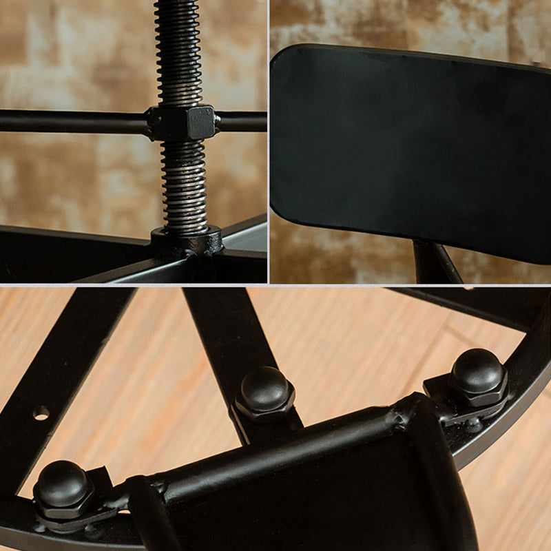 Sgabello da bar con bancone atagliabile senza braccio industriale con zampe metalliche