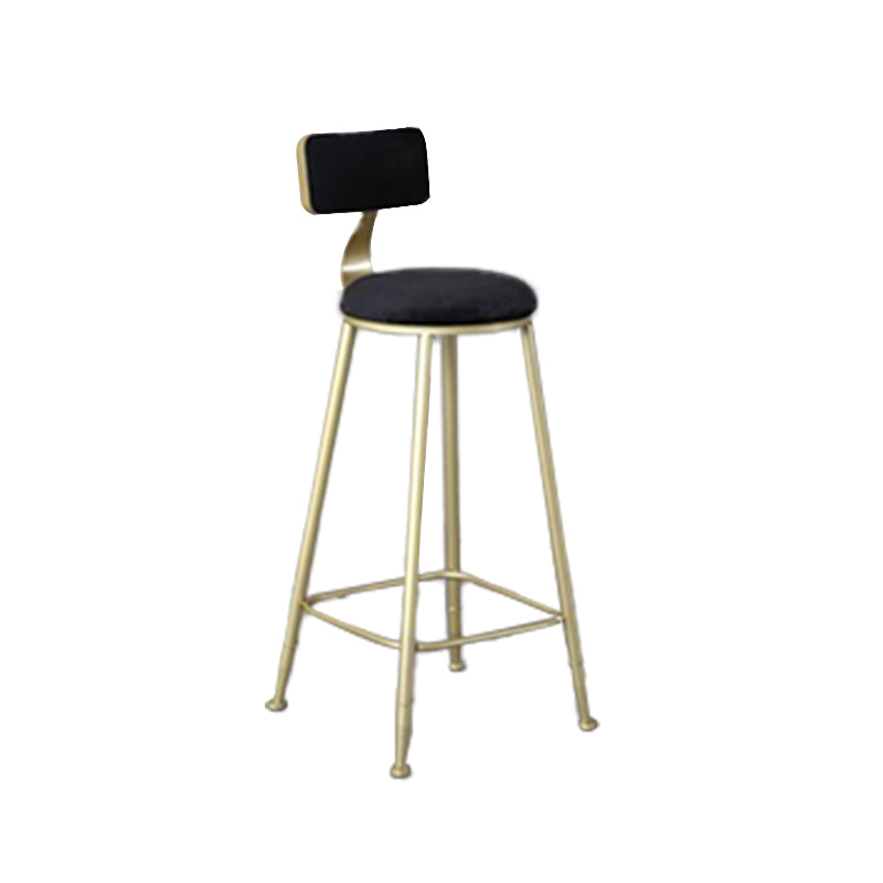 Glam Armless Counter Stool Iron Cafe Bar Stool with Cushion and Pedal
