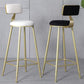 Glam Armless Counter Stool Iron Cafe Bar Stool with Cushion and Pedal