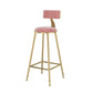Glam Armless Counter Stool Iron Cafe Bar Stool with Cushion and Pedal