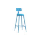 Glam Armless Counter Stool Iron Cafe Bar Stool with Cushion and Pedal