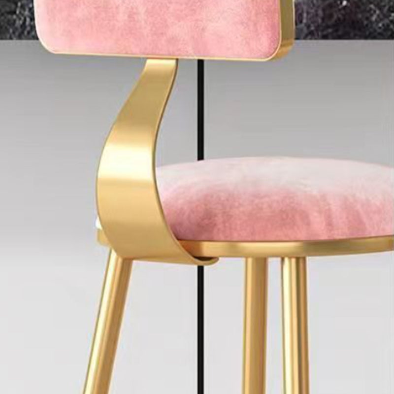 Glam Armless Counter Stool Iron Cafe Bar Stool with Cushion and Pedal