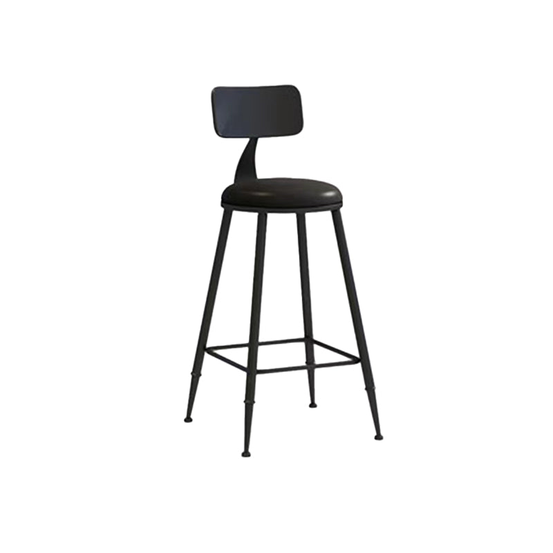 Glam Armless Counter Stool Iron Cafe Bar Stool with Cushion and Pedal