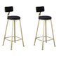 Glam Armless Counter Stool Iron Cafe Bar Stool with Cushion and Pedal