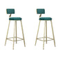 Glam Armless Counter Stool Iron Cafe Bar Stool with Cushion and Pedal