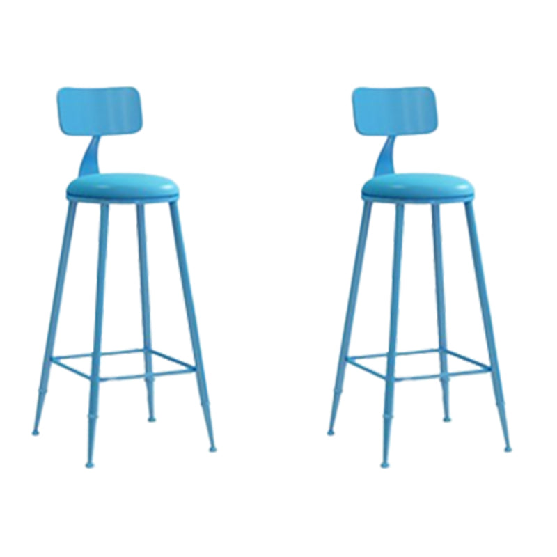 Glam Armless Counter Stool Iron Cafe Bar Stool with Cushion and Pedal