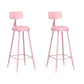 Glam Armless Counter Stool Iron Cafe Bar Stool with Cushion and Pedal