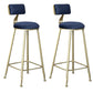 Glam Armless Counter Stool Iron Cafe Bar Stool with Cushion and Pedal
