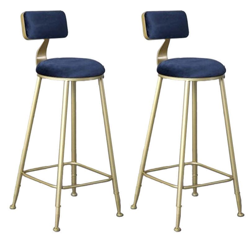 Glam Armless Counter Stool Iron Cafe Bar Stool with Cushion and Pedal
