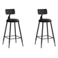Glam Armless Counter Stool Iron Cafe Bar Stool with Cushion and Pedal