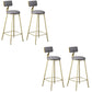 Glam Armless Counter Stool Iron Cafe Bar Stool with Cushion and Pedal
