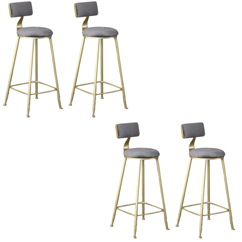 Glam Armless Counter Stool Iron Cafe Bar Stool with Cushion and Pedal