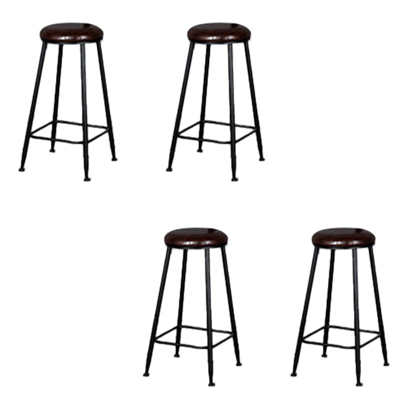 Glam Armless Counter Stool Iron Cafe Bar Stool with Cushion and Pedal