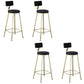 Glam Armless Counter Stool Iron Cafe Bar Stool with Cushion and Pedal