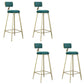 Glam Armless Counter Stool Iron Cafe Bar Stool with Cushion and Pedal