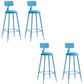 Glam Armless Counter Stool Iron Cafe Bar Stool with Cushion and Pedal