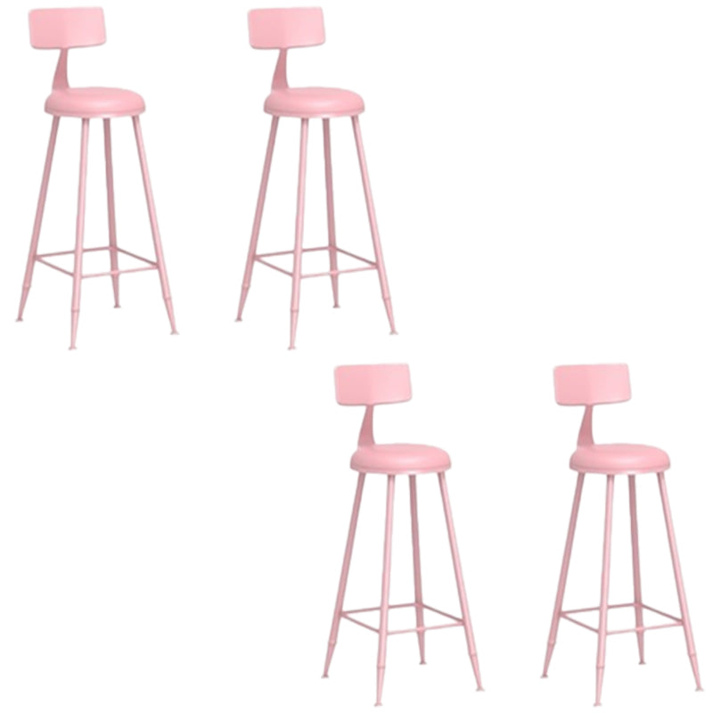 Glam Armless Counter Stool Iron Cafe Bar Stool with Cushion and Pedal