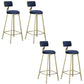 Glam Armless Counter Stool Iron Cafe Bar Stool with Cushion and Pedal