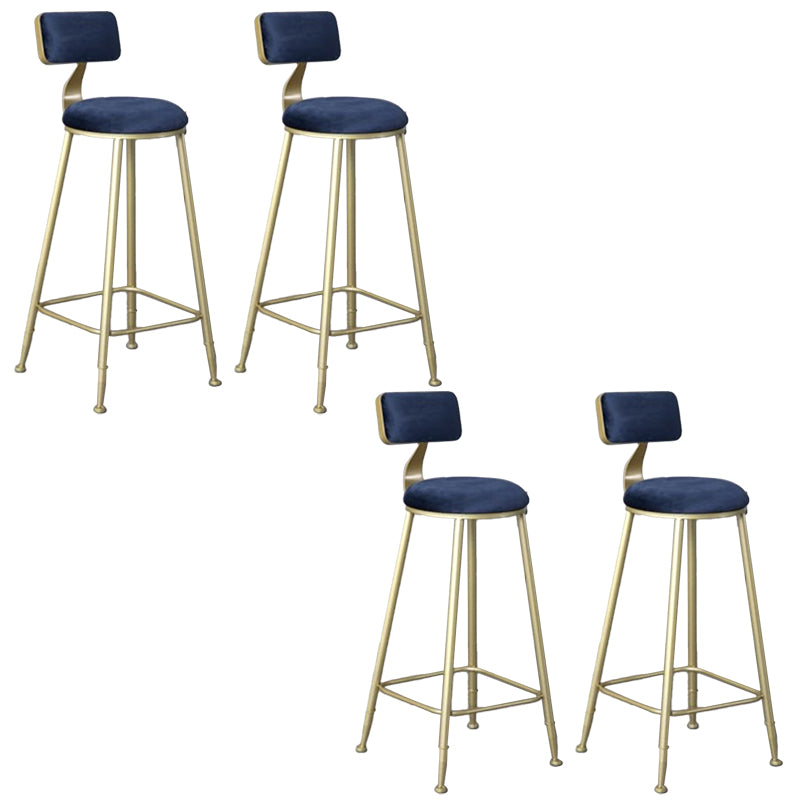 Glam Armless Counter Stool Iron Cafe Bar Stool with Cushion and Pedal