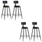 Glam Armless Counter Stool Iron Cafe Bar Stool with Cushion and Pedal