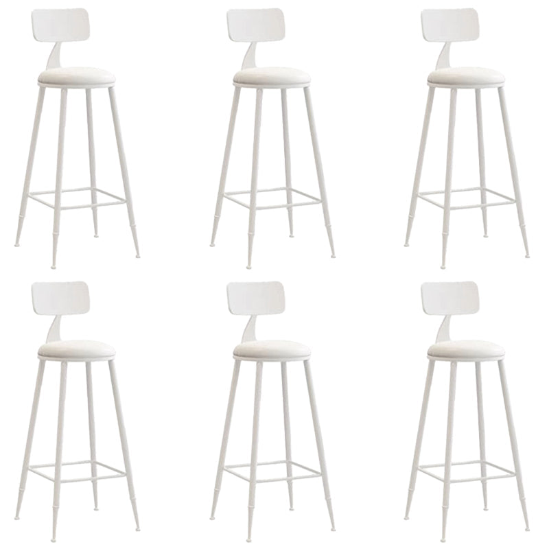 Glam Armless Counter Stool Iron Cafe Bar Stool with Cushion and Pedal