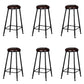 Glam Armless Counter Stool Iron Cafe Bar Stool with Cushion and Pedal