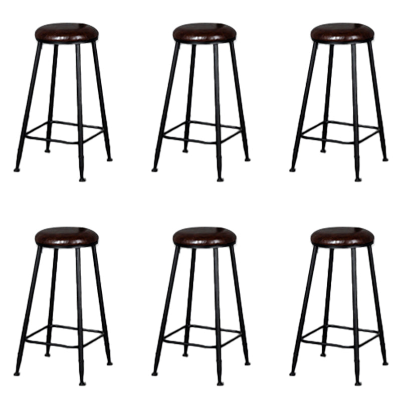 Glam Armless Counter Stool Iron Cafe Bar Stool with Cushion and Pedal