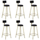 Glam Armless Counter Stool Iron Cafe Bar Stool with Cushion and Pedal