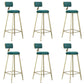 Glam Armless Counter Stool Iron Cafe Bar Stool with Cushion and Pedal