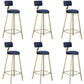 Glam Armless Counter Stool Iron Cafe Bar Stool with Cushion and Pedal