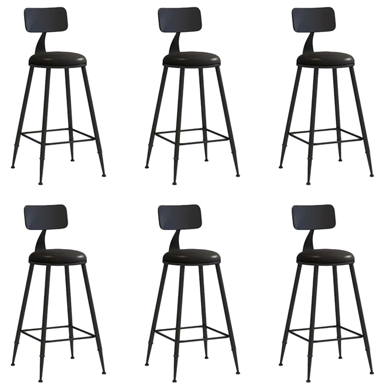 Glam Armless Counter Stool Iron Cafe Bar Stool with Cushion and Pedal