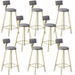 Glam Armless Counter Stool Iron Cafe Bar Stool with Cushion and Pedal