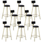 Glam Armless Counter Stool Iron Cafe Bar Stool with Cushion and Pedal