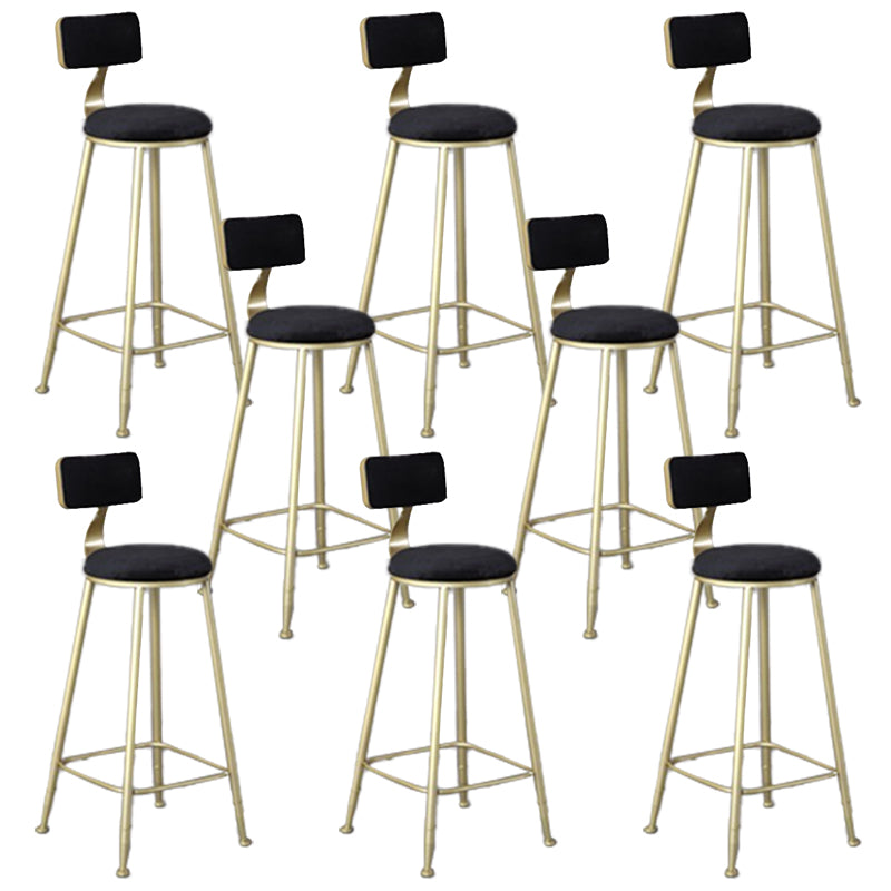 Glam Armless Counter Stool Iron Cafe Bar Stool with Cushion and Pedal