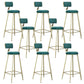 Glam Armless Counter Stool Iron Cafe Bar Stool with Cushion and Pedal