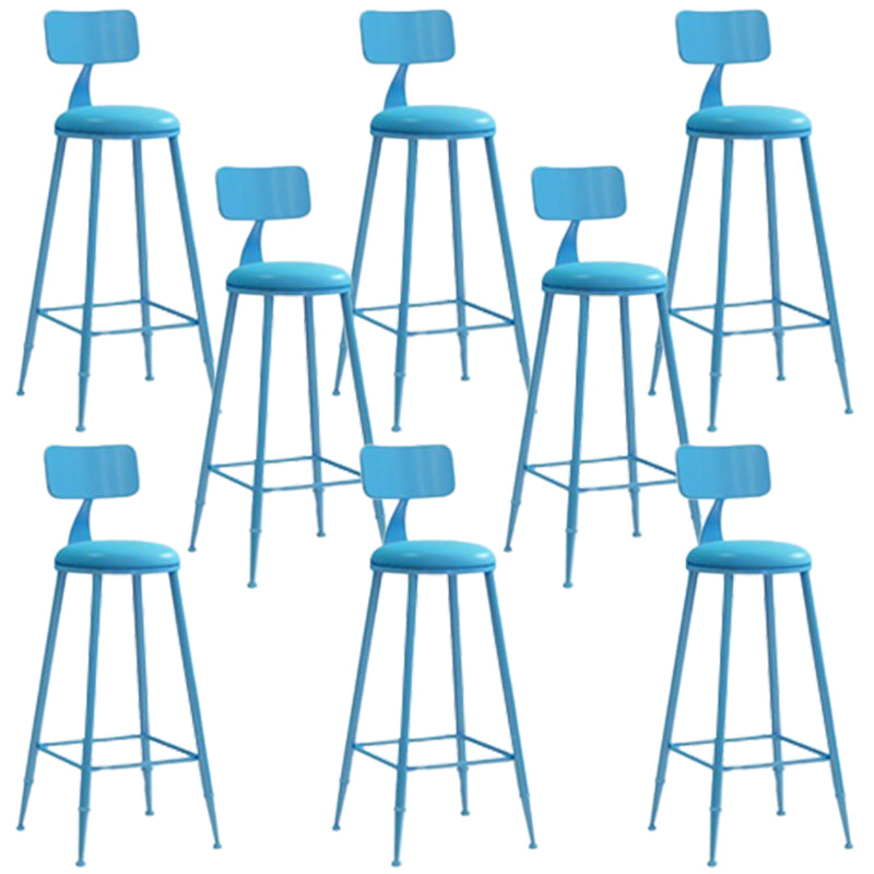 Glam Armless Counter Stool Iron Cafe Bar Stool with Cushion and Pedal
