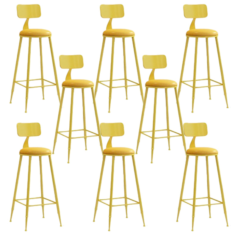 Glam Armless Counter Stool Iron Cafe Bar Stool with Cushion and Pedal