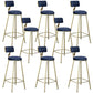 Glam Armless Counter Stool Iron Cafe Bar Stool with Cushion and Pedal