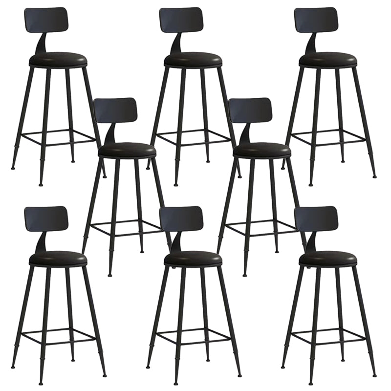 Glam Armless Counter Stool Iron Cafe Bar Stool with Cushion and Pedal