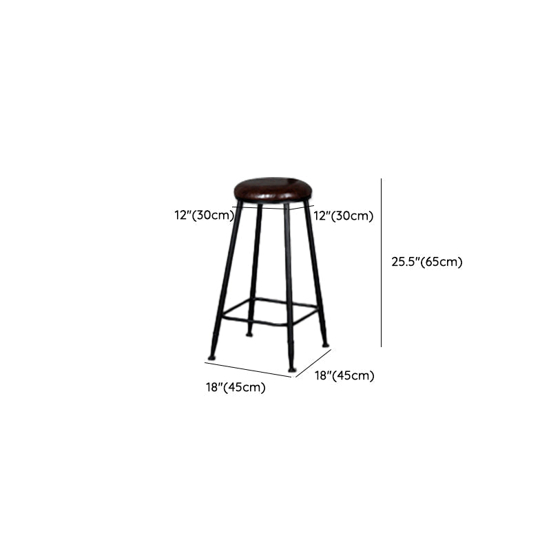 Glam Armless Counter Stool Iron Cafe Bar Stool with Cushion and Pedal