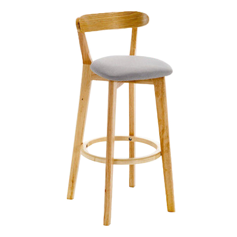 Industrial Backrest Counter Stool Rubber Wood Cafe Bar Stool with Cushion and Pedal Clearhalo 'Bar Furniture' 'Bar Stools' 'bar_stools' 'furn' 'furn_bar_stools' 'Furniture' 'Kitchen & Dining Furniture' 6853619