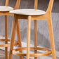 Industrial Backrest Counter Stool Rubber Wood Cafe Bar Stool with Cushion and Pedal Clearhalo 'Bar Furniture' 'Bar Stools' 'bar_stools' 'furn' 'furn_bar_stools' 'Furniture' 'Kitchen & Dining Furniture' 6853621