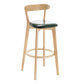 Industrial Backrest Counter Stool Rubber Wood Cafe Bar Stool with Cushion and Pedal Blackish Green 1 Piece Clearhalo 'Bar Furniture' 'Bar Stools' 'bar_stools' 'furn' 'furn_bar_stools' 'Furniture' 'Kitchen & Dining Furniture' 6853627