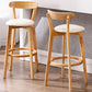 Industrial Backrest Counter Stool Rubber Wood Cafe Bar Stool with Cushion and Pedal Clearhalo 'Bar Furniture' 'Bar Stools' 'bar_stools' 'furn' 'furn_bar_stools' 'Furniture' 'Kitchen & Dining Furniture' 6853628
