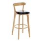 Industrial Backrest Counter Stool Rubber Wood Cafe Bar Stool with Cushion and Pedal Black 1 Piece Clearhalo 'Bar Furniture' 'Bar Stools' 'bar_stools' 'furn' 'furn_bar_stools' 'Furniture' 'Kitchen & Dining Furniture' 6853629