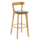 Industrial Backrest Counter Stool Rubber Wood Cafe Bar Stool with Cushion and Pedal Grey 1 Piece Clearhalo 'Bar Furniture' 'Bar Stools' 'bar_stools' 'furn' 'furn_bar_stools' 'Furniture' 'Kitchen & Dining Furniture' 6853630