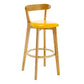 Industrial Backrest Counter Stool Rubber Wood Cafe Bar Stool with Cushion and Pedal Ginger 1 Piece Clearhalo 'Bar Furniture' 'Bar Stools' 'bar_stools' 'furn' 'furn_bar_stools' 'Furniture' 'Kitchen & Dining Furniture' 6853636
