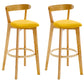 Industrial Backrest Counter Stool Rubber Wood Cafe Bar Stool with Cushion and Pedal Yellow 2 Piece Set Clearhalo 'Bar Furniture' 'Bar Stools' 'bar_stools' 'furn' 'furn_bar_stools' 'Furniture' 'Kitchen & Dining Furniture' 6853638
